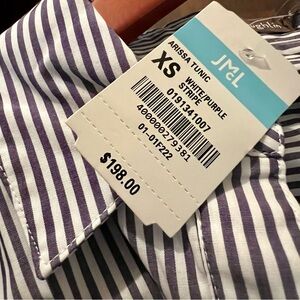 🆕 J. McLaughlin Arissa Tunic in White/Purple Stripe